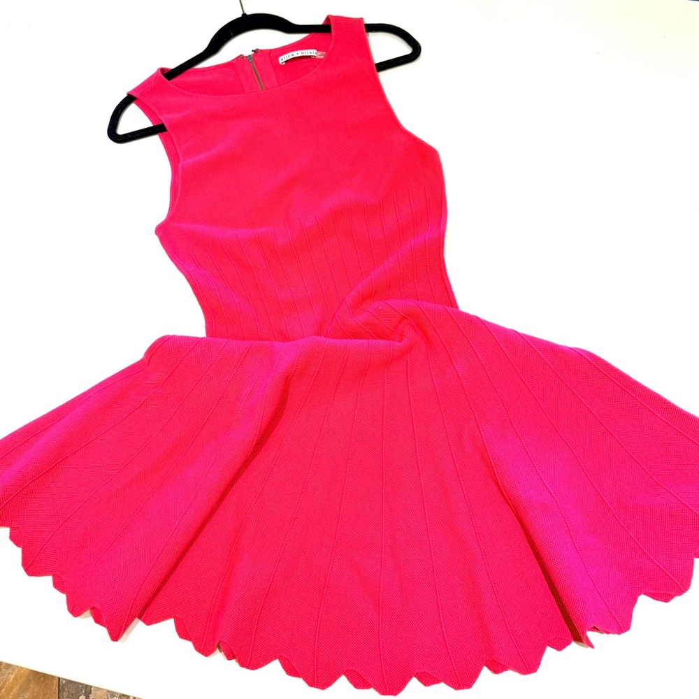 Alice + Olivia Vibrant Pink Textured Dress